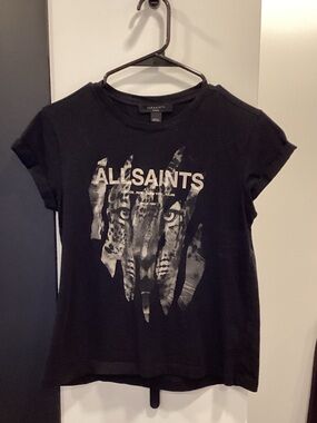 AllSaints Black Logo Crewneck Tee
